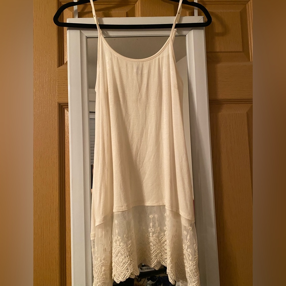 Vanity Essentials long tank top, cream, size S